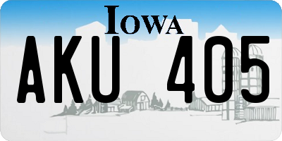 IA license plate AKU405