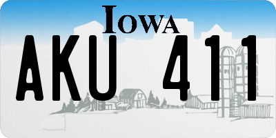 IA license plate AKU411