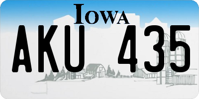IA license plate AKU435