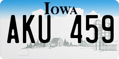 IA license plate AKU459