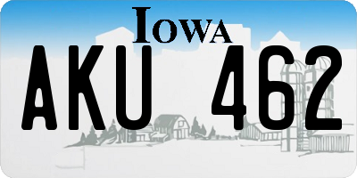 IA license plate AKU462