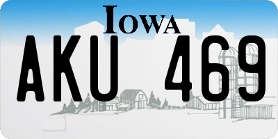IA license plate AKU469