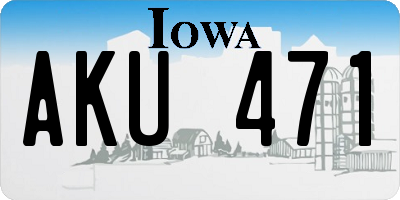 IA license plate AKU471