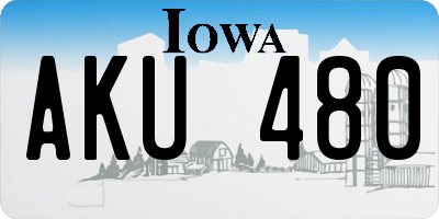 IA license plate AKU480