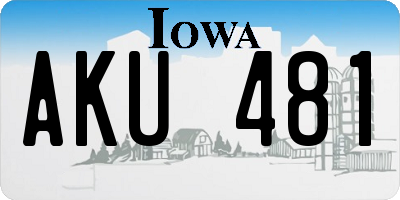IA license plate AKU481