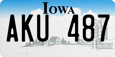 IA license plate AKU487