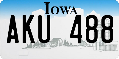 IA license plate AKU488