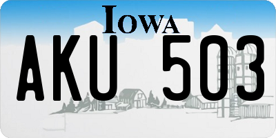 IA license plate AKU503