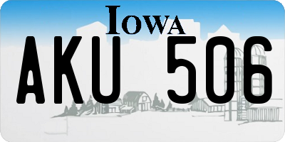 IA license plate AKU506