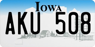 IA license plate AKU508