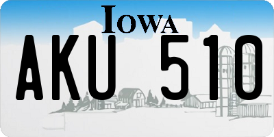 IA license plate AKU510