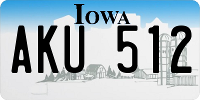 IA license plate AKU512