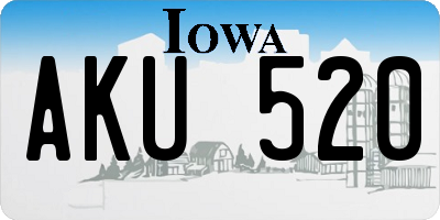 IA license plate AKU520