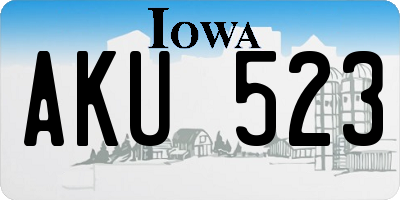 IA license plate AKU523
