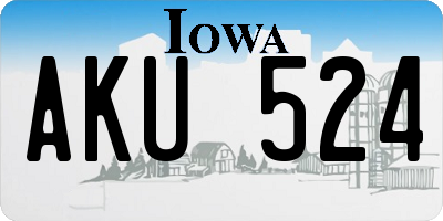 IA license plate AKU524