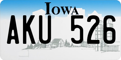 IA license plate AKU526