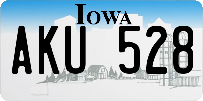 IA license plate AKU528