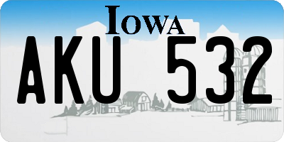 IA license plate AKU532