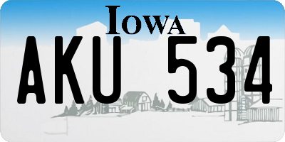 IA license plate AKU534