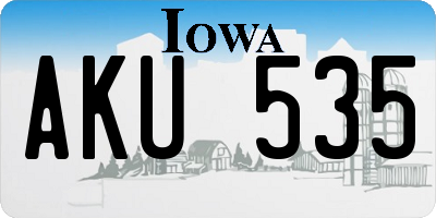 IA license plate AKU535