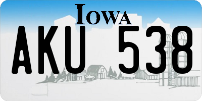 IA license plate AKU538