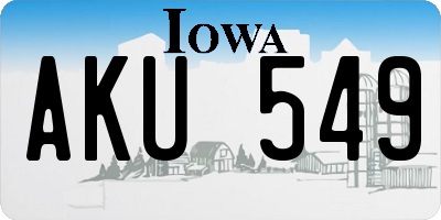 IA license plate AKU549