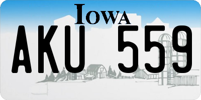 IA license plate AKU559