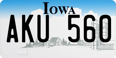IA license plate AKU560