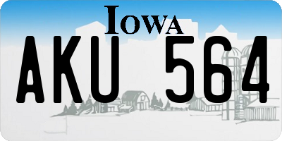 IA license plate AKU564