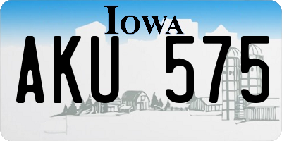 IA license plate AKU575