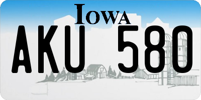 IA license plate AKU580