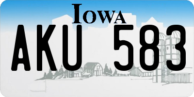 IA license plate AKU583