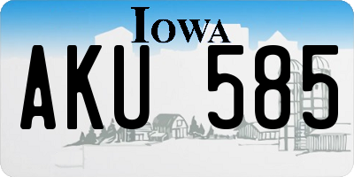IA license plate AKU585