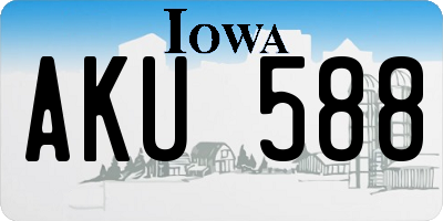 IA license plate AKU588