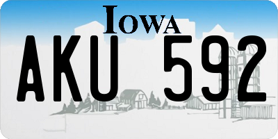 IA license plate AKU592