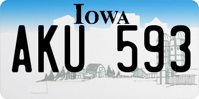IA license plate AKU593