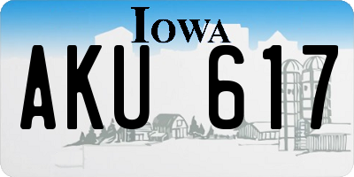 IA license plate AKU617