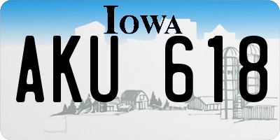 IA license plate AKU618