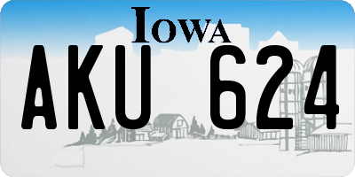 IA license plate AKU624