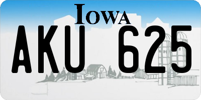 IA license plate AKU625