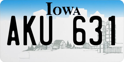 IA license plate AKU631