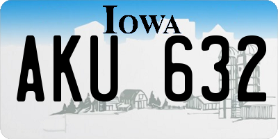 IA license plate AKU632