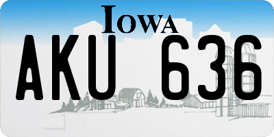 IA license plate AKU636