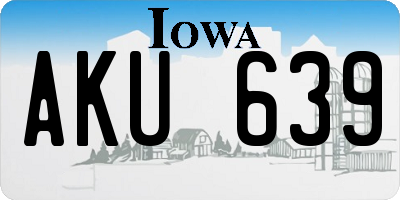 IA license plate AKU639