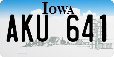IA license plate AKU641