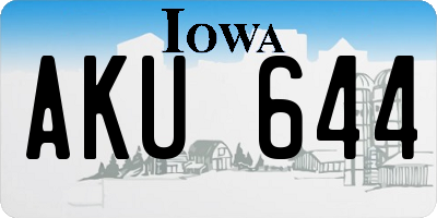 IA license plate AKU644