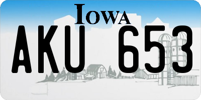 IA license plate AKU653