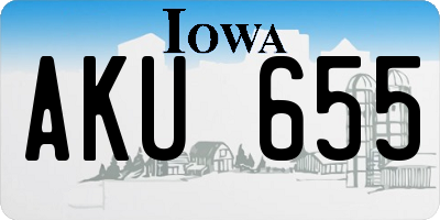 IA license plate AKU655