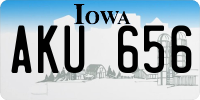 IA license plate AKU656