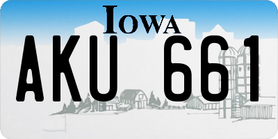 IA license plate AKU661